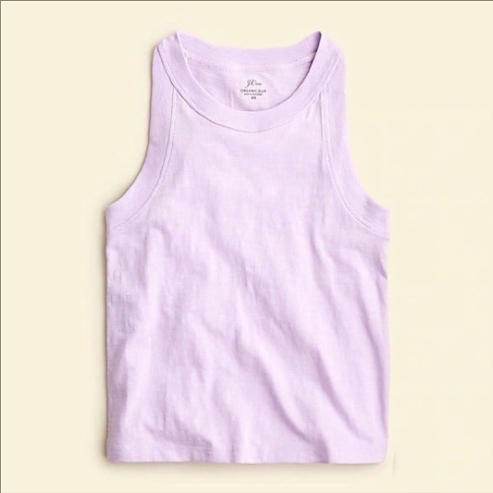 JCrew 90s Cropped Organic Slub Cotton Tank in Dusty Mauve